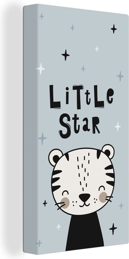 Canvas Schilderij Quotes - Little star - Spreuken - Kinderen - Kids - Baby - Jongens - Meiden - 20x40 cm - Wanddecoratie