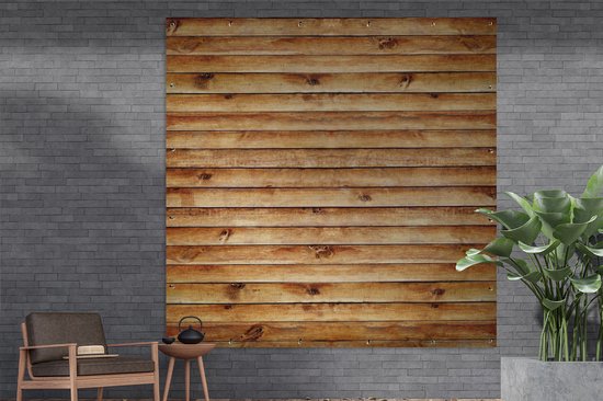 Affiche de Jardin Planches - Bois - Vintage - 200x200 cm - Toile jardin - Affiche extérieure