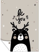 Muurdecoratie buiten Quotes - Be you - Spreuken - Hert - 120x160 cm - Tuindoek