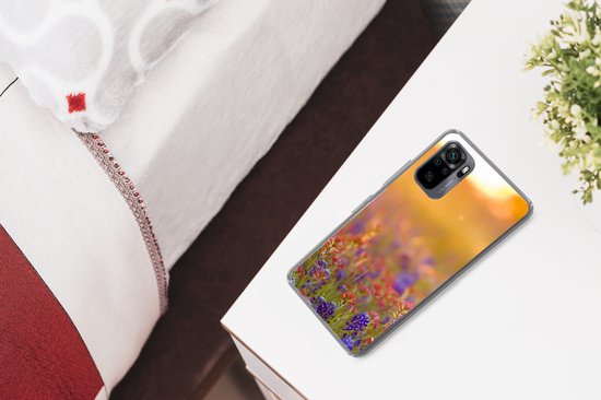 Coque Xiaomi Redmi Note 10 - Fleurs - Or - Soleil - Coque de téléphone en Siliconen
