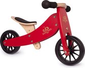 Kinderfeets houten driewieler en loopfiets - Jongens en meisjes 1 tot 2 jaar - Tiny Tot 2-in-1 Kersen Rood