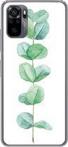 Geschikt voor Xiaomi Redmi Note 10 hoesje - Waterverf - Eucalyptus - Plant - Siliconen Telefoonhoesje