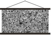 Posterhanger incl. Poster 120x60 cm - Schoolplaat - Grijs - Zwart - Graniet - Steen - Textielposter - Zwarte latten