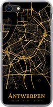 Geschikt voor iPhone SE 2020 hoesje - Antwerpen - Kaart - Gold - Siliconen Telefoonhoesje