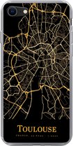 Geschikt voor iPhone 8 hoesje - Toulouse - Kaart - Goud - Siliconen Telefoonhoesje