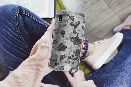 Coque Samsung Galaxy A10 - Peinture - Grijs - Zwart - Étui de téléphone en Siliconen
