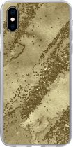 Geschikt voor iPhone Xs Max hoesje - Glitter - Goud - Abstract - Siliconen Telefoonhoesje