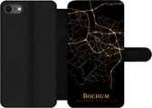 Bookcase Geschikt voor iPhone SE 2020 telefoonhoesje - Bochum - Kaart - Goud - Met vakjes - Wallet case met magneetsluiting