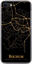 Geschikt voor iPhone 8 hoesje - Bochum - Kaart - Goud - Siliconen Telefoonhoesje