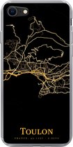 Geschikt voor iPhone SE 2020 hoesje - Toulon - Kaart - Goud - Siliconen Telefoonhoesje