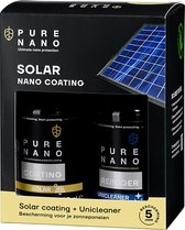 Pure Nano Solar – Nano Coating - 250 ml - beschermt uw zonnepanelen tegen atmosferische en andere vervuiling – tot 8% meer rendement - maakt reinigen eenvoudiger - vuilafstotende werking - incl. ontvetter en microvezeldoek - gemiddeld 5 jaar werkzaam