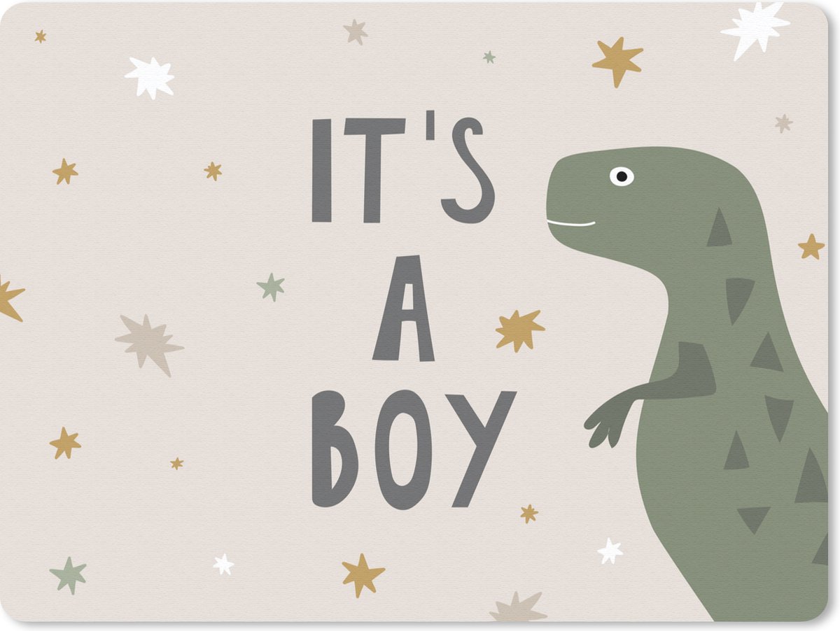 Muismat - Mousepad - Spreuken - Jongen - It's a boy - Quotes - Kids - Kinderen - 23x19 cm - Muismatten