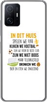 Geschikt voor Xiaomi 11T Pro hoesje - In dit huis spelen we Fifa - Quotes - Spreuken - Voetbal - Siliconen Telefoonhoesje