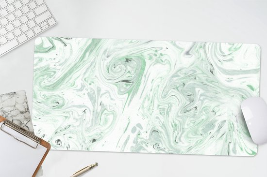 Sous-main 60x30 cm - Tapis de souris Marbre - Vert - Motifs - Sous-main XL - Protège-sous-main - Tapis de souris Ordinateur