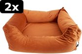 2x # HONDENMAND VELVET ORANJE 80X67CM