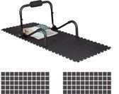 Tapis de protection Relaxdays 120x fitness - tapis de fitness - tapis de sol amortisseur - noir - 30x30
