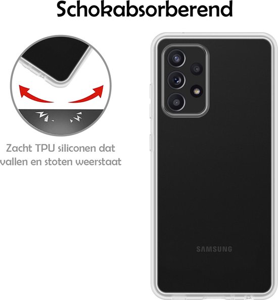 Coque Samsung A53 avec 2x protections d'écran - Coque Samsung Galaxy A53 - Siliconen Samsung A53 avec 2x protections d'écran - Transparente