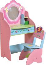 Speelgoedkaptafel - Make up Tafel voor kinderen - met Spiegel en Stoel -  Pastelkleuren... | bol.com