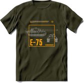 E75 leger T-Shirt | Unisex Army Tank Kleding | Dames / Heren Tanks ww2 shirt | Blueprint | Grappig bouwpakket Cadeau - Leger Groen - XXL