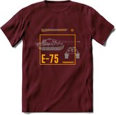 E75 leger T-Shirt | Unisex Army Tank Kleding | Dames / Heren Tanks ww2 shirt | Blueprint | Grappig bouwpakket Cadeau - Burgundy - S