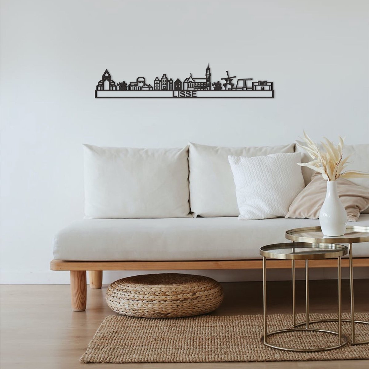 Skyline Lisse Zwart Mdf 130 Cm Wanddecoratie Voor Aan De Muur Met Tekst City Shapes