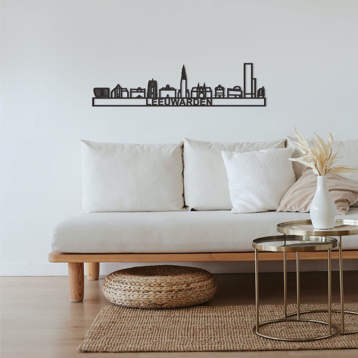 Skyline Leeuwarden Zwart Mdf 130 Cm Wanddecoratie Voor Aan De Muur Leeuwarden City Shapes