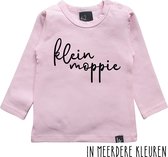 Klein moppie longsleeve shirt 50 Roze/Zwart