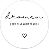 Label2X - Muurcirkel dromen wit - Ø 20 cm - Dibond - Multicolor - Wandcirkel - Rond Schilderij - Muurdecoratie Cirkel - Wandecoratie rond - Decoratie voor woonkamer of slaapkamer