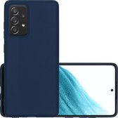 Hoes Geschikt voor Samsung A53 Hoesje Cover Siliconen Back Case Hoes - Donkerblauw.