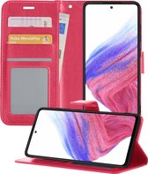 Hoesje Geschikt voor Samsung A53 Hoesje Book Case Hoes Portemonnee Cover Walletcase - Hoes Geschikt voor Samsung Galaxy A53 Hoes Bookcase Hoesje - Roze