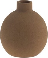 Storefactory albacken rond bruin vaasje -  keramiek - Ø 8 centimeter x 9 centimeter