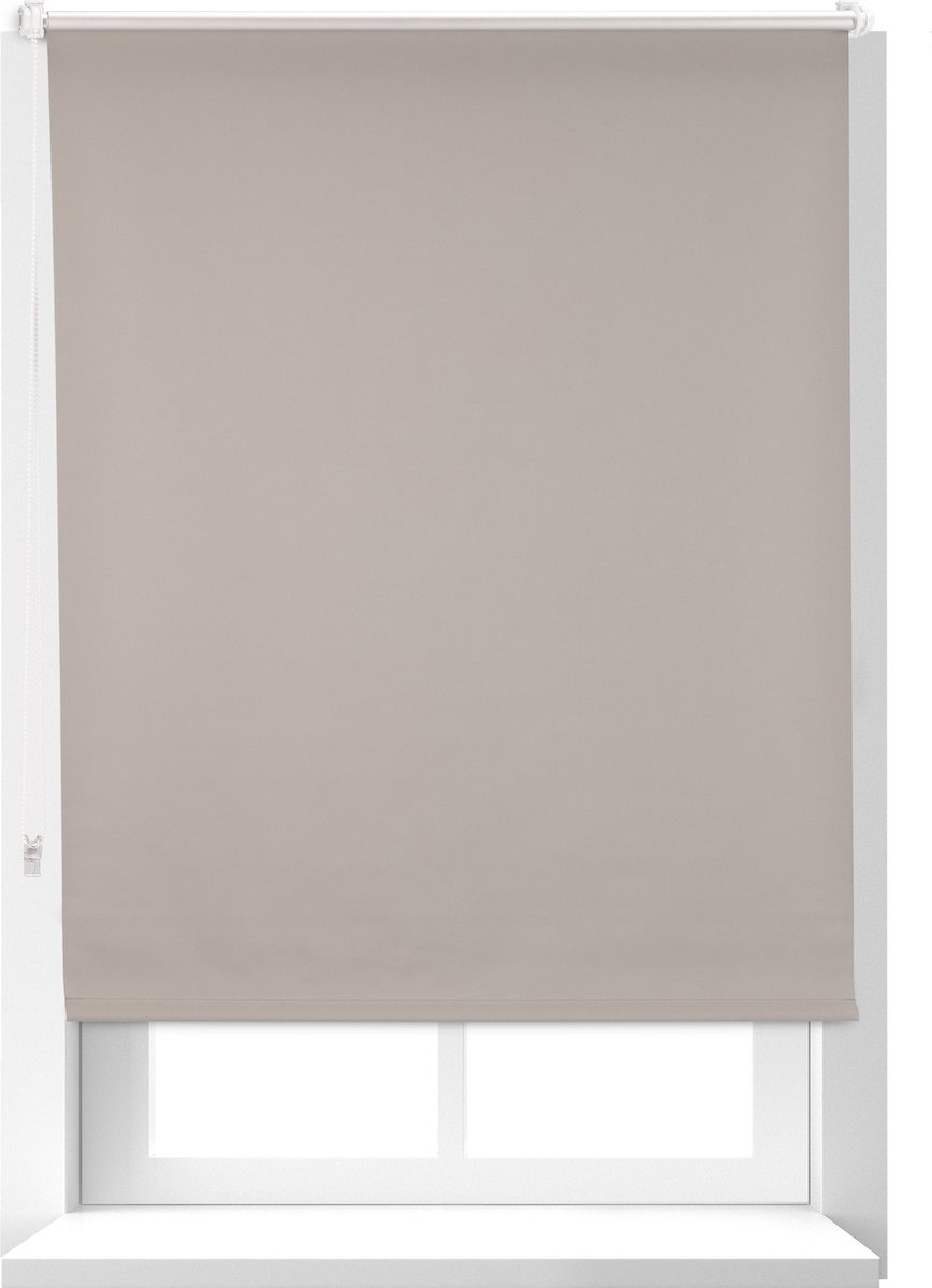 Relaxdays 1x verduisterend rolgordijn bruin - 90 x 160 cm - met klemmen - zonwerend