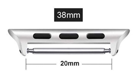 Adaptateur de connexion remplaçable Apple Watch - Adaptateur Apple watch - 20mm - 38 à 41mm - Argent