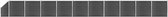 Schuttingpanelenset 1830x(105-186) cm HKC zwart