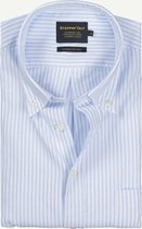 Steppin' Out Mannen  Steppin' Out Lente/Zomer 2022  Summer oxford banker stripe BD Mannen - Regular Fit - Katoen - Blauw (XXL) Blauw Katoen Maat: XXL