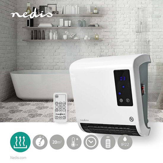Eurom badkamerkachel Sani Wall Heat 2000 WiFI - 343007 - - Borg World