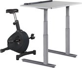 LifeSpan - Hometrainer (incl. Bijhorende Bureau) C3-DT7 - 60 - Blad 152cm breed - Elektronisch Verstelbare Desk Bike - Display - Grijs