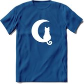 Nacht Wacht - Katten T-Shirt Kleding Cadeau | Dames - Heren - Unisex | Kat / Dieren shirt | Grappig Verjaardag kado | Tshirt Met Print | - Donker Blauw - 3XL