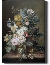 Walljar - Eelkema - Witte Bloemen - Muurdecoratie - Canvas schilderij