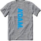 A'Dam Amsterdam T-Shirt | Souvenirs Holland Kleding | Dames / Heren / Unisex Koningsdag shirt | Grappig Nederland Fiets Land Cadeau | - Donker Grijs - Gemaleerd - M