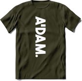 A'Dam Amsterdam T-Shirt | Souvenirs Holland Kleding | Dames / Heren / Unisex Koningsdag shirt | Grappig Nederland Fiets Land Cadeau | - Leger Groen - L