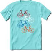 Amsterdam Bike City T-Shirt | Souvenirs Holland Kleding | Dames / Heren / Unisex Koningsdag shirt | Grappig Nederland Fiets Land Cadeau | - Licht Blauw - M
