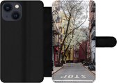 Bookcase Geschikt voor iPhone 13 Mini telefoonhoesje - New York - Amerika - NYC - Met vakjes - Wallet case met magneetsluiting
