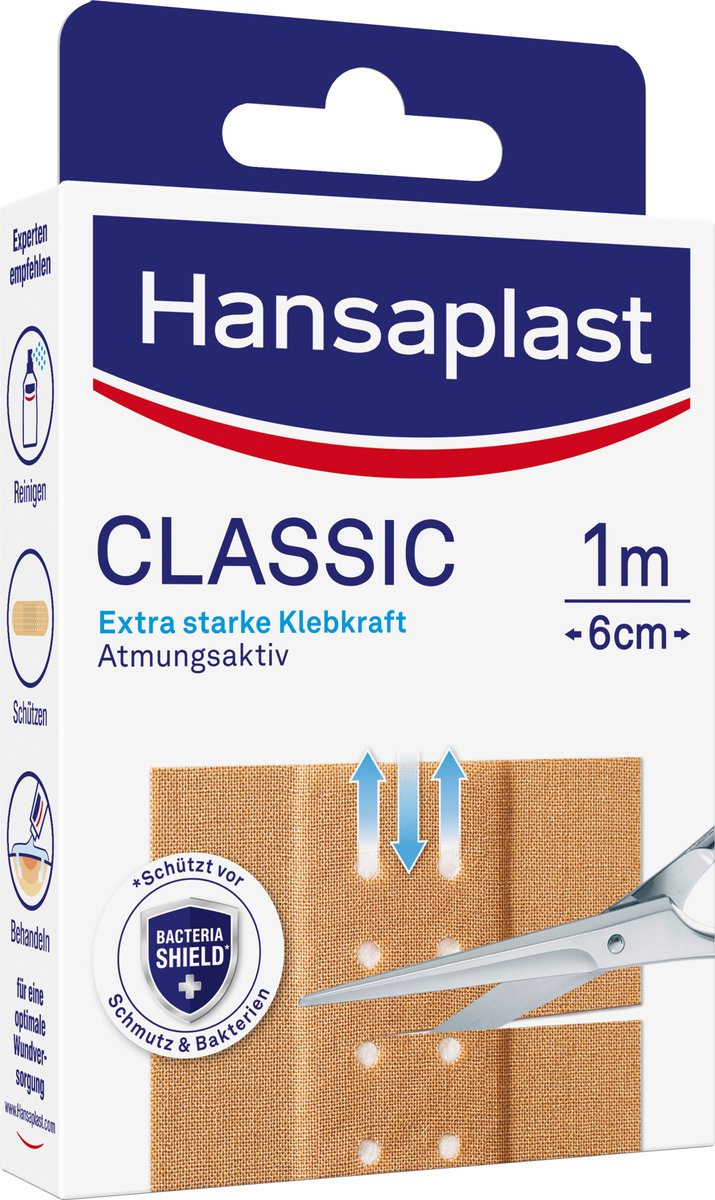 Hansaplast Classic Pleisters - Wondpleisters - Wondverzorging - 1m x 6cm