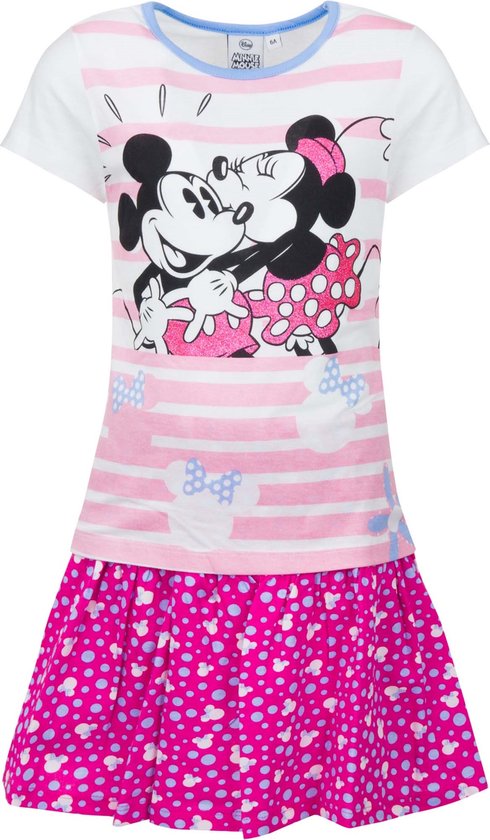Minnie Mouse - zomersetje Minnie Mouse- meisjes -rok + shirt - maat 122/128
