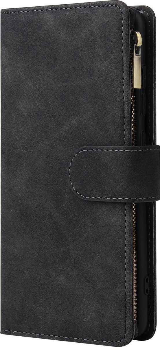 Bookcase Geschikt voor Samsung Galaxy A21s - Zwart- Portemonnee hoesje