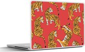 Laptop sticker - 10.1 inch - Tiger - Jungle - Patronen - 25x18cm - Laptopstickers - Laptop skin - Cover