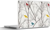 Laptop sticker - 17.3 inch - Patronen - Planten - Vogel - 40x30cm - Laptopstickers - Laptop skin - Cover