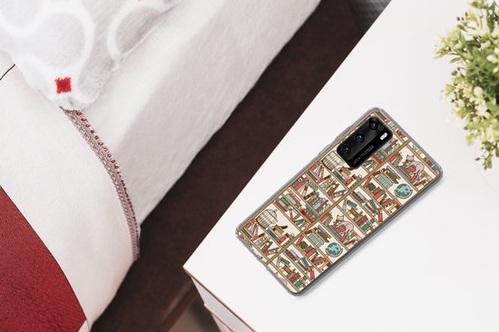 Telefoonhoesje Geschikt voor Huawei P40 hoesje - Kat - Boek - Kast - Jongens - Meisjes - Kinderen - Kind - Siliconen Telefoonhoesje Telefoonhoesje