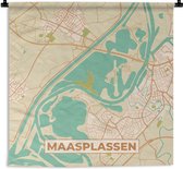 Wandkleed - Wanddoek - Maasplassen - Vintage - Stadskaart - Plattegrond - Kaart - 90x90 cm - Wandtapijt